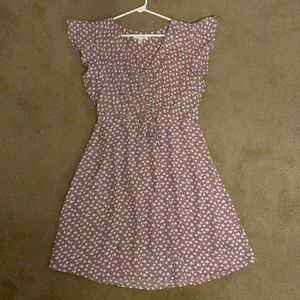 EUC lavender dress with cream/white flowers